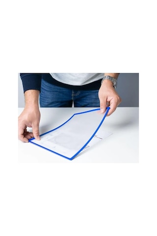 Hdg 5 Adet Mıknatıslı Şömiz Manyetik Evrak Tutucu Şeffaf Magnet Şömiz Dosya 21x30cm A4 - Mavi Kenarlı