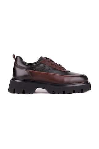Shoetyle - Kahverengi Hakiki Deri Bağcıklı Erkek Günlük Ayakkabı 115-k534-1324 Kahve Rengi