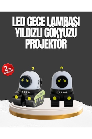 Çocuk Odası İçin Müzikli Ve Işıklı Robot Projektör