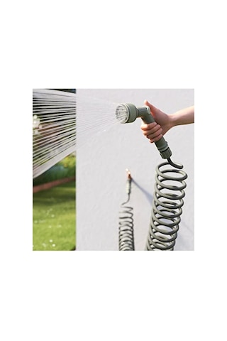Verve Spiral Hortum Seti 15 Metre Gül Başlıklı Tabancalı Bahçe Sulama Hortumu