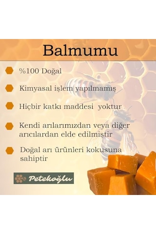 Petekoğlu 400 Gram Doğal Katkısız Balmumu Saf Balmumu Beeswax Arı Mum