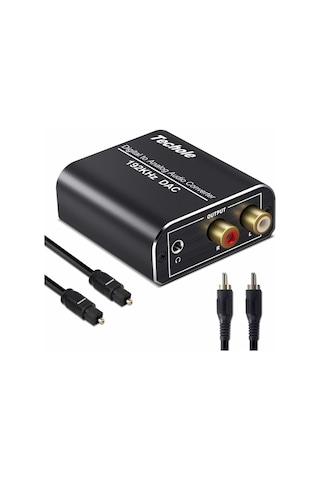 Dac Audio 192khz, Alüminyum Dac Dijitalden Analoga Ses Dönüştürücü, Dijital Spdif Toslink Stereo L/r Rca Jakı 3.5mm Optik/koaksiyel Kablo İle Hd Tv Blu-ray Ps3 Ps4 Xbox