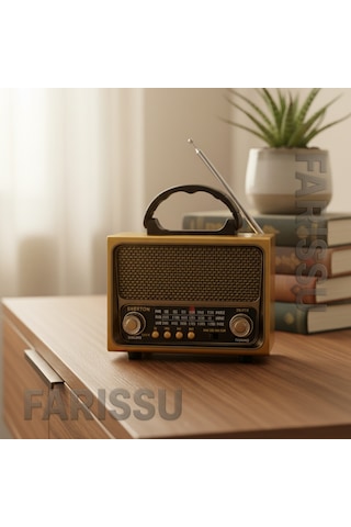 Rt-675 Retro Tasarımlı Dünya Alıcısı Fm/am/sw 3 Bant Radyo, Bluetooth Hoparlör, Usb/tf Mp3