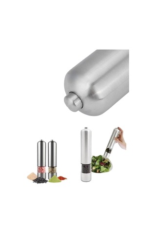 Paslanmaz Çelik Otomatik Baharat Öğütücü Pille Çalışan Tek Tuşlu Kullanım Çelik