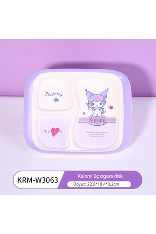 Jian Fan Gıdasinıfıçocuk Sofra Takımıçocuk Yemek Tabağı Karikatür Yüksek Mor