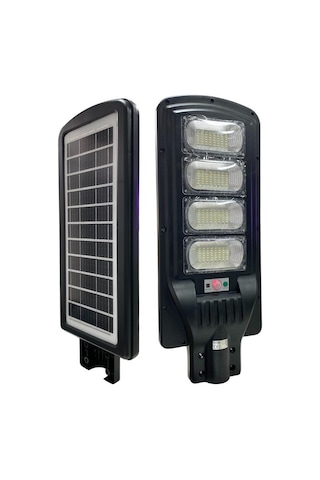 Hightek 300w Solar Sokak Lambası Hareket Sensörlü- Kumandalı Siyah