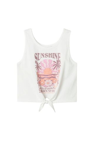 Name It Nkfvaya Sl Kız Çocuk Crop T-shirt 13241654 Beyaz