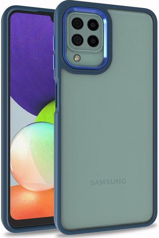 Galaxy A12 Kılıf Zore Flora Kapak Mavi