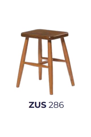 Tabure Zus286 Klasik Model Ahşap Kayın İskelet Ceviz Boya Kare Oturum Cafe Vintage Tarz El Yapım
