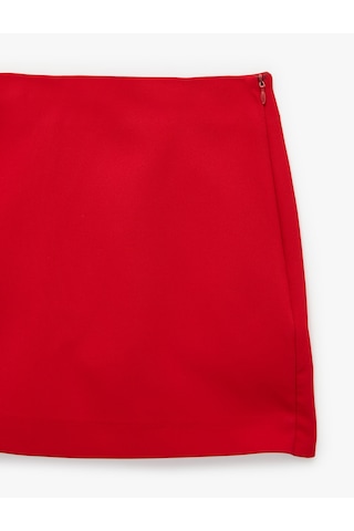 Koton Slim Fit Cepli Mini Şort Etek Kırmızı 7wak40027pw