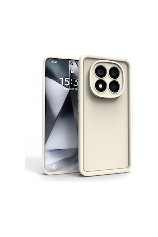 Xiaomi Redmi Note 14 Pro 5g / Poco X7 5g Kılıf Kamera Korumalı Kalın Kenarlı Viera Silikon Case Krem