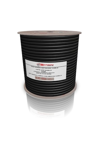 305 Metre Cat6 23awg Cat6 Kablo Outdoor Siyah Dış Mekan Cat6 Utp Kablo Zırhlı Cat6 Kablosu