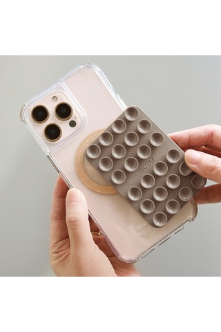 Skinarma Stax Magnetik Vakumlu Düz Zemin Telefon Tutucu Kahverengi