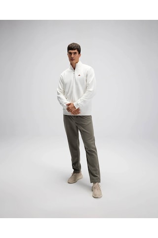 Ellesse Yarım Fermuarlı Beyaz Erkek Sweatshirt Em580 Beyaz