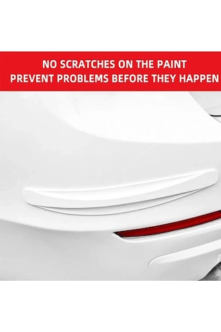 5d Karbon Esnek Tampon Koruma Bandı Tampon Koruyucu Şerit Yumuşak Bant 2'li Paket Beyaz Karbon