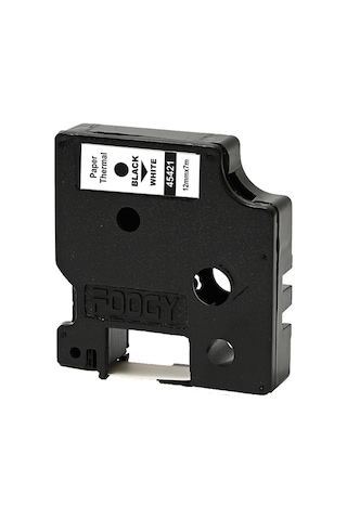Foogy Dymo D1 Etiket Muadili Kağıt 12MM X 7 M Beyaz-Siyah