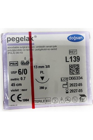 Doğsan Pegalak 6/0 13 MM Keskin Emilebilir Cerrahi İplik