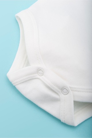 Novibaby Bebek Body Zıbın Çıtçıtlı Kısa Kol Ekru 100% Pamuk 1-3 Ay Ekru