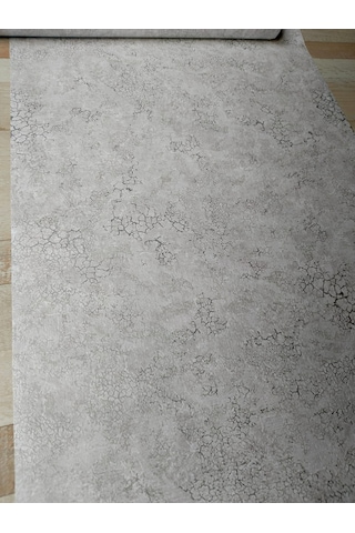 Açık Gri Gümüş Çatlak Efektli Hafif Kabartmalı Duvar Kağıdı 5 M²