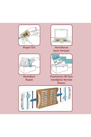 Boveda 75 60g Humidor Puro Kutusu Nemlendirici 5li Eco Paket