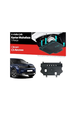 Citroen C5 Aircross Çelik Karter Muhafaza Koruma 2017 2018 2019 2020 2021 2022 2023