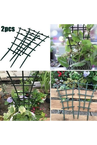 Qingmipy 2 Adet Yeşil Plastik Bitki Tutucu, Tomat Ve Tırmanan Sebzeler İçin, Bahçe Ve Sokağa Uygun, Montajsız Kullanım