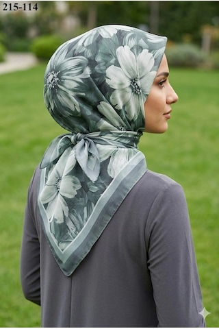 Velscarfs Soft Pamuk Parla Eşarp Gri 215-114 Çok Renkli
