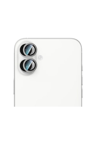 Apple Uyumlu iPhone 16 Plus Caseworld Alloy Serisi Oleofobik Anti Reflective Kamera Lens Koruyucu Gümüş