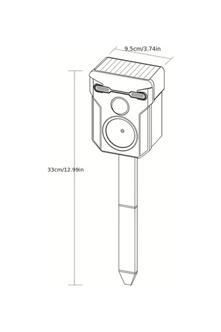 Xuweiwei 1 Paket Ultrasonik Hayvan Kovucu Dis Mekan Gunes Enerjili Hareket Isik Sensorlu Sesli Flashli Led Hayvan Caydirici