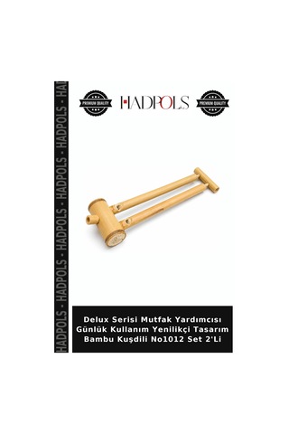 Delux Serisi Mutfak Yardımcısı Günlük Kullanım Yenilikçi Tasarım Bambu Kuşdili No1012 Set 2'li Ahşap