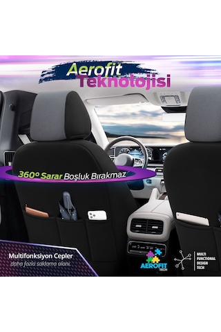 Otom Yeni Carbon Design 3D Dokulu Kumaş Oto Koltuk Kılıfı Tam Set 553380975