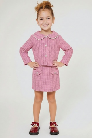 My Kids Wear Kız Çocuk Bayramlık İnci Detaylı Tüvit Takım 12545 Pembe