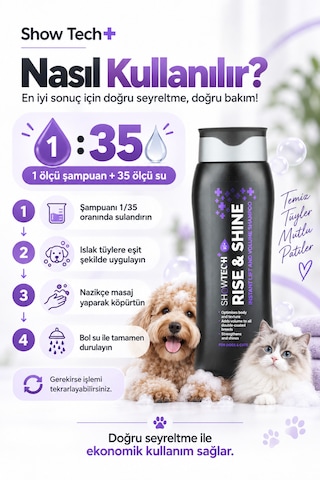 Showtech Kabartıcı Ve Dolgunlaştırıcı Köpek Şampuanı 300 Ml 35:1 Konsantre