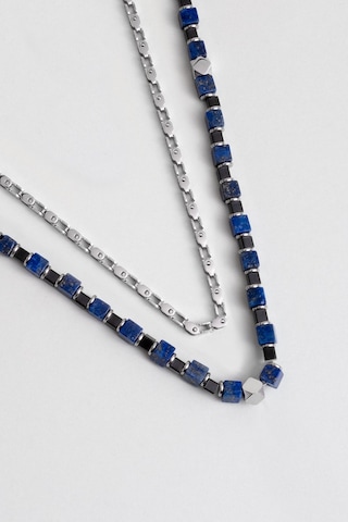 So Chic Lapis Taşlı 55 Cm Çelik Çoklu Erkek Kolye Lacivert