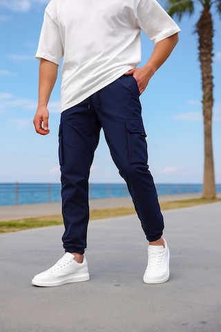 Kargo Cepli Paraşüt Kumaş Lacivert Renk Erkek Pantolon-1820 Lacivert