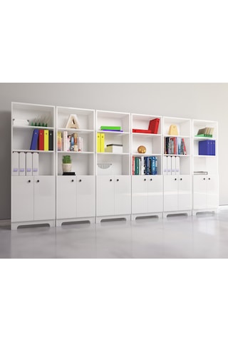 Nur Mobilya 6'lı Ofis Dolabı Kütüphane Kitaplık