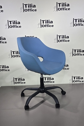 Monaco Çalışma Kesim Koltuğu Yonca Tekerlekli Siyah Ayak Açık Mavi