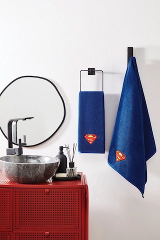Özdilek Superman Hero Lisanslı 2'li Havlu Set Lacivert