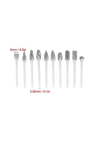 Schulzz Tungsten Ahşap Oyma 10 Adet Gravür Matkap Ucu Seti