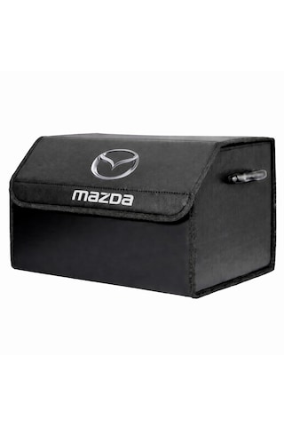 Mazda Marka Logolu Oto Bagaj Organizer Çanta Oto Bagaj Çantası 2 Bölmeli Suni Deri 48 Cm X 31 Cm X 29 Cm