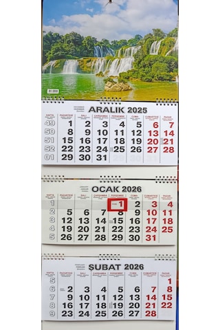 2026 Gemici Takvimi - Gemici Takvimi - Üç Ayı Gösteren Takvim