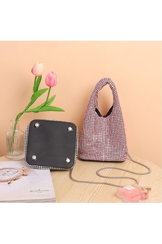 Mengtuo Bayan Moda Zinciri Mizaç Hanımefendi Taşınabilir Akşam Ziyafet Paketi Beyaz Elmas Fener Zinciri Yedek Elmas Beyaz Elmas Fener Zinciri Yedek Matkap Lo Beyaz