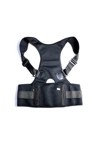 Erkek Kadın Ayarlanabilir Manyetik Duruş Düzeltici Korse Geri Erkekler Brace Geri Omuz Kemeri Bel Desteği Düz, Boyut: Xxl Siyah