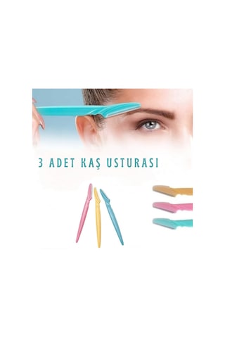 Yüz Jileti ve Kaş Usturası Kadın Jileti Epilasyon 3'lü Set Li-0001B