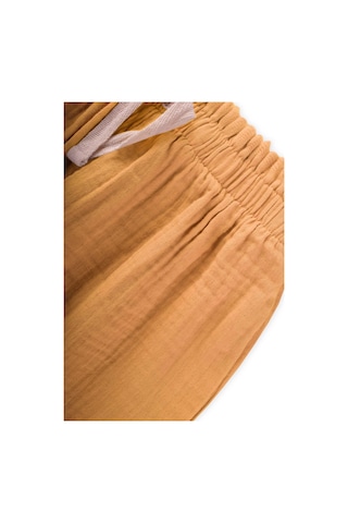 Cigit Organic Beli Fırfırlı Geniş Kesim Müslin Pantolon 1-8 Yaş Sundres Sundres