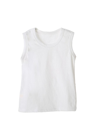 Erkek Çocuk Beyaz Kalın Askılı Ribana Atlet % 100 Pamuklu Atlet 3 Lü Paket 301-501-3b Beyaz