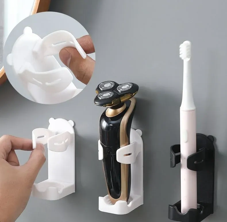 Kosona Banyo Tutucu, Elektrikli Fırça Ve Tıraş Makinesi İçin, Su Birikmesini Önleyen, Abs Plastik, Özellikli, 1 Adet, Beyaz Siyah