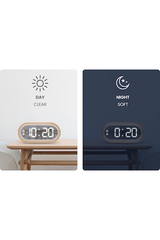 Gajeena Ahtapot Ahşap Led Saat, Dışarıdaki Sıcaklığı Gösterir, Otomatik Işık Algılama, İki Alarm, Usb Telefon Şarjı, Zx1003a, Pil Yok