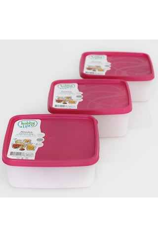 Hobby Life Alaska Nofrost Saklama Kabı 065 Litre 3'Lü Fuşya N1117496 Çok Renkli
