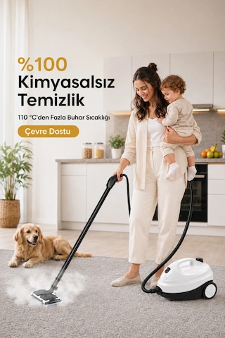 Cawun CW-SC98A2000 W Çok Fonksiyonlu Buharlı Temizlik Makinesi